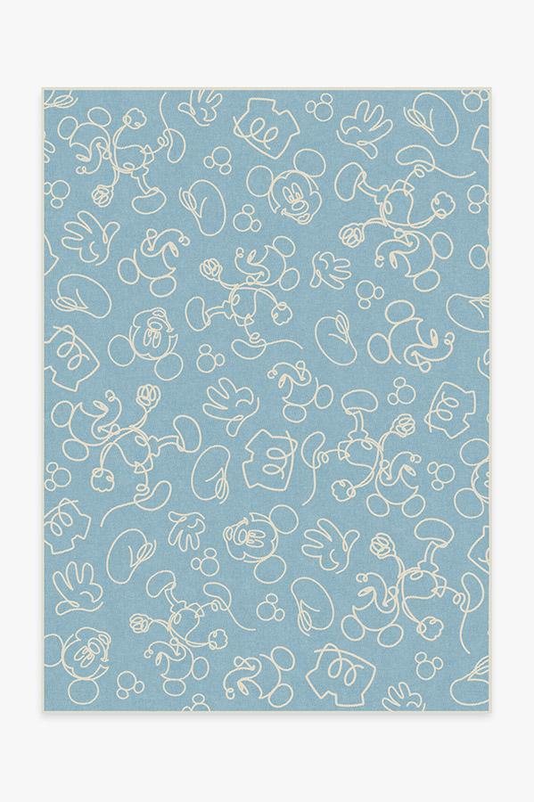 Mickey Doodles Blue Rug 5'x7' | Stain-Resistant