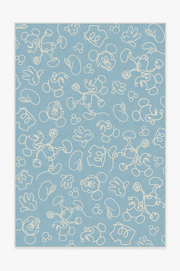 Mickey Doodles Blue Rug 6'x9' | Stain-Resistant
