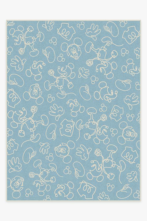 Mickey Doodles Blue Rug 9'x12' | Stain-Resistant