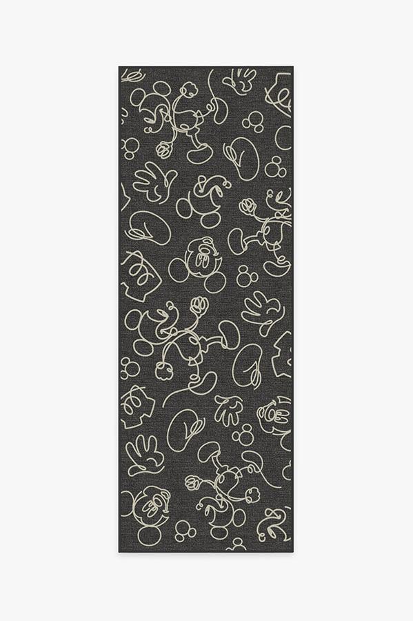 Mickey Doodles Onyx Rug 2.5'x7' | Stain-Resistant
