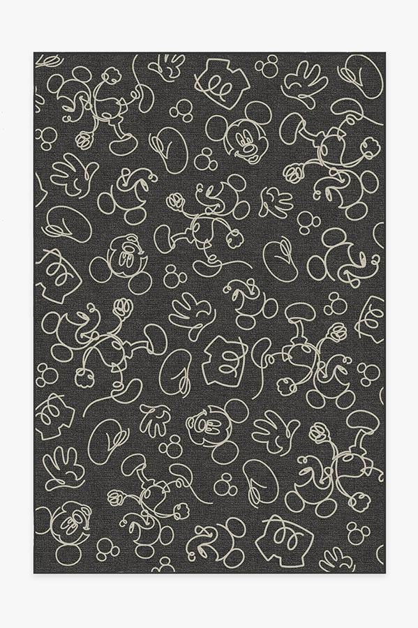 Mickey Doodles Onyx Rug 6'x9' | Stain-Resistant
