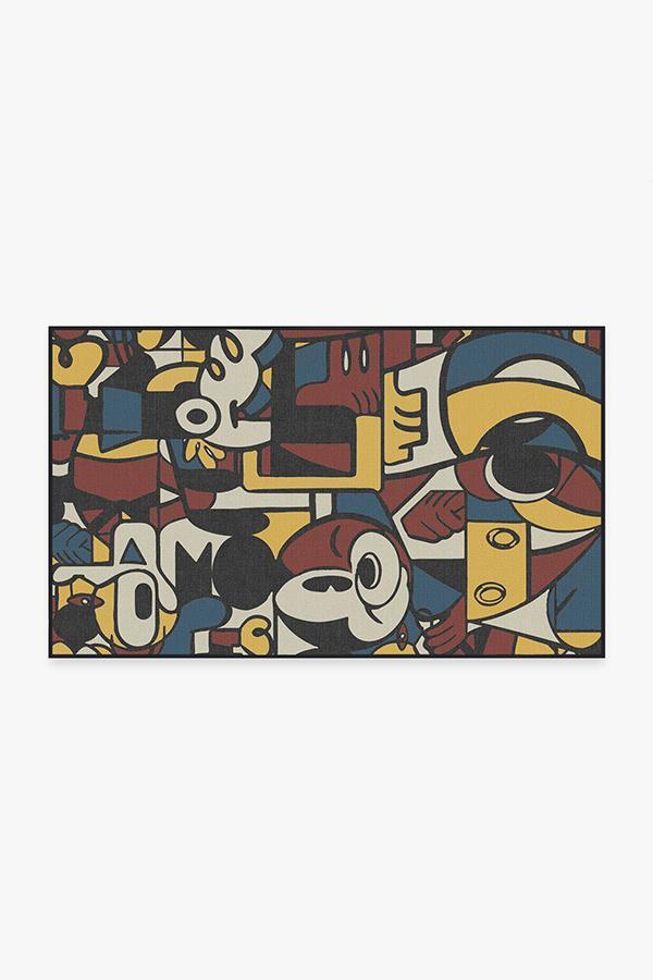 Mickey & Friends Multicolor Rug 3'x5' | Stain-Resistant