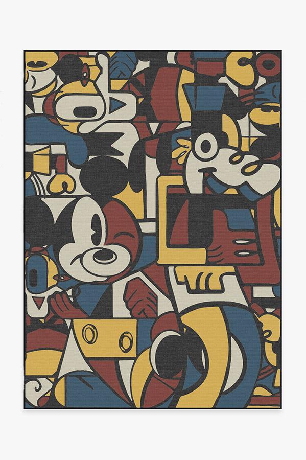 Mickey & Friends Multicolor Rug 5'x7' | Stain-Resistant