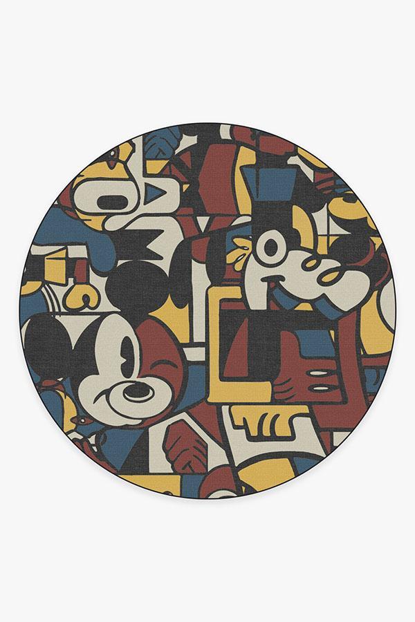 Mickey & Friends Multicolor Rug 8' Round | Stain-Resistant