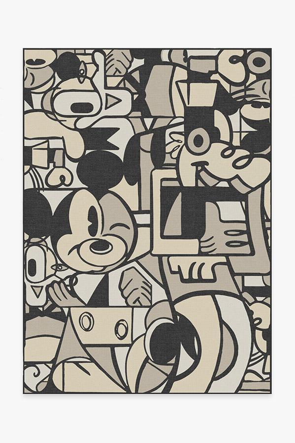 Mickey & Friends Warm Grey Rug 5'x7' | Stain-Resistant