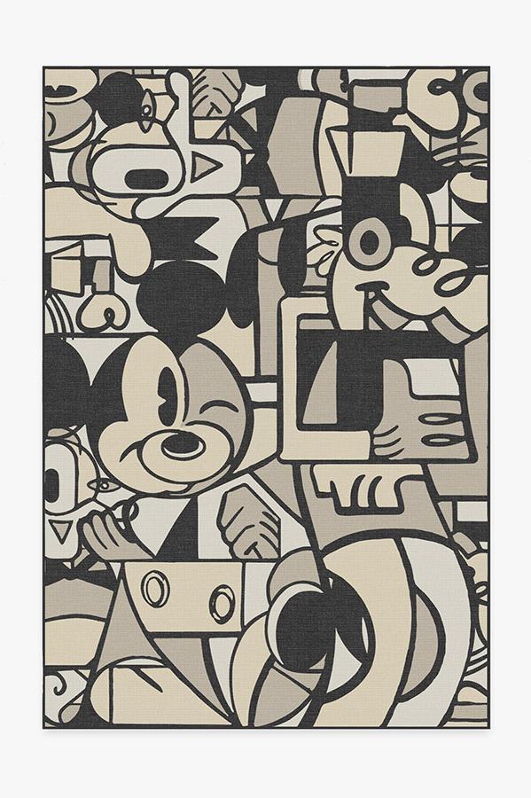 Mickey & Friends Warm Grey Rug 6'x9' | Stain-Resistant