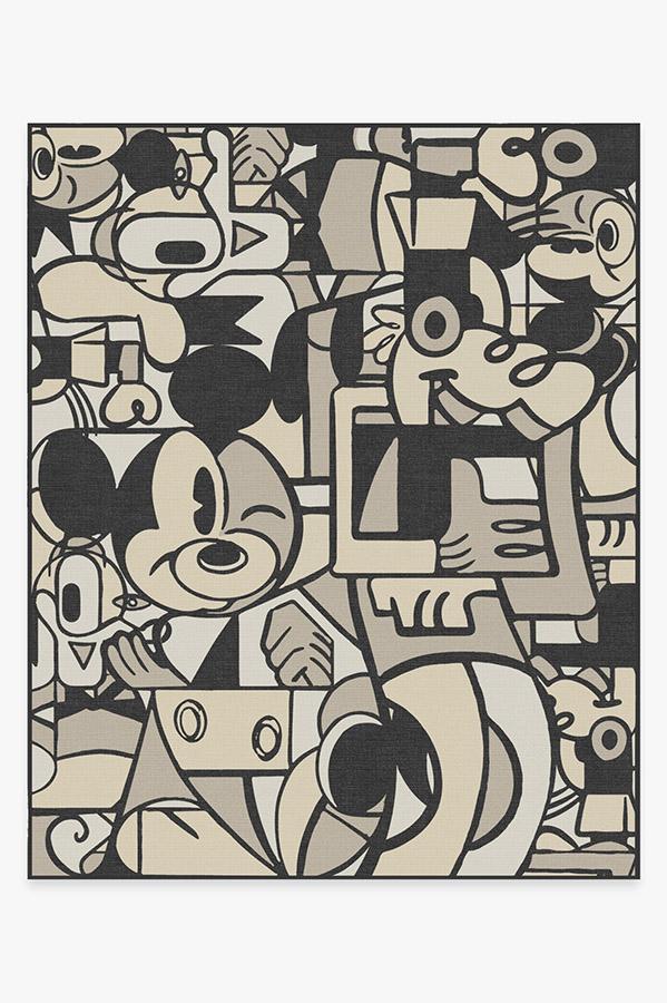 Mickey & Friends Warm Grey Rug 8'x10' | Stain-Resistant