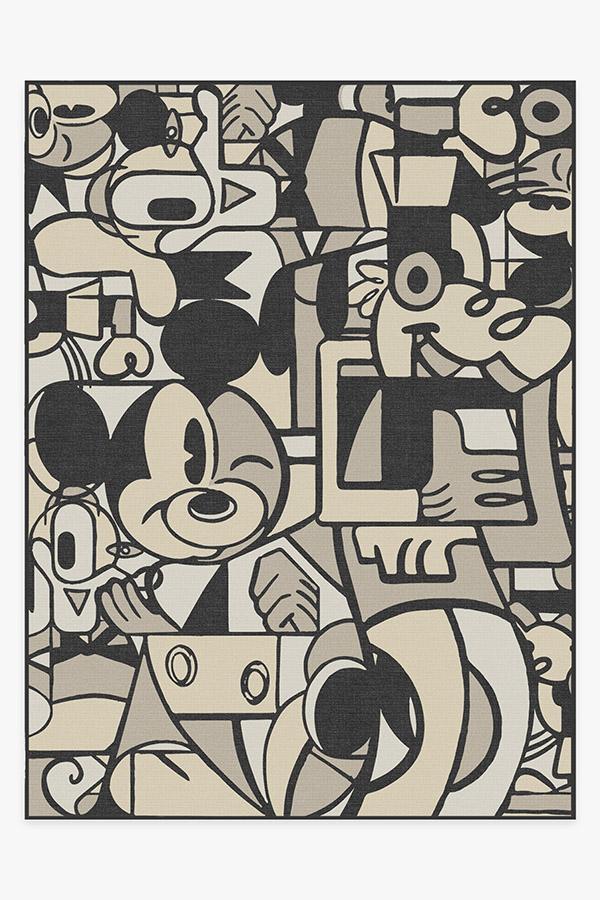 Mickey & Friends Warm Grey Rug 9'x12' | Stain-Resistant