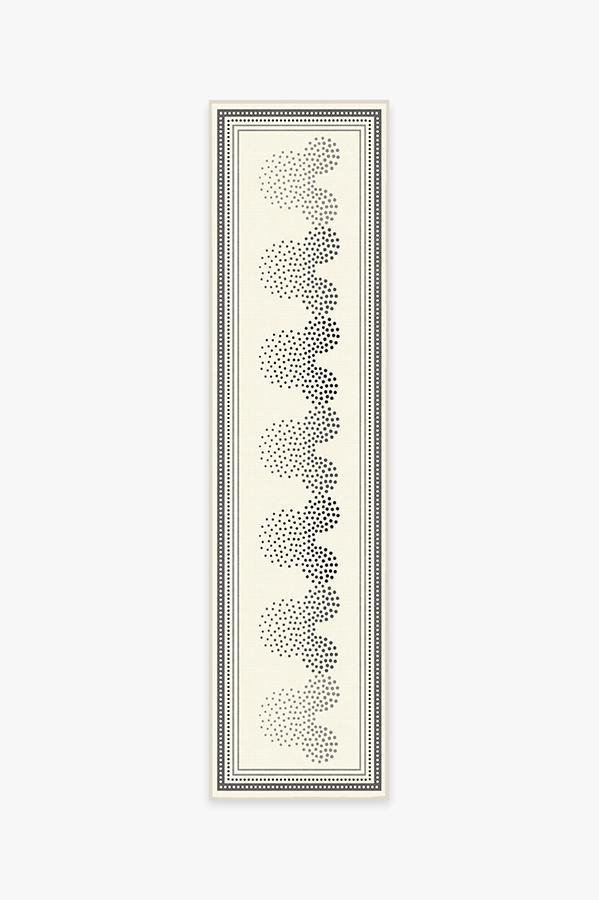 Mickey Ombre Black & White Rug 2.5'x10' | Stain-Resistant