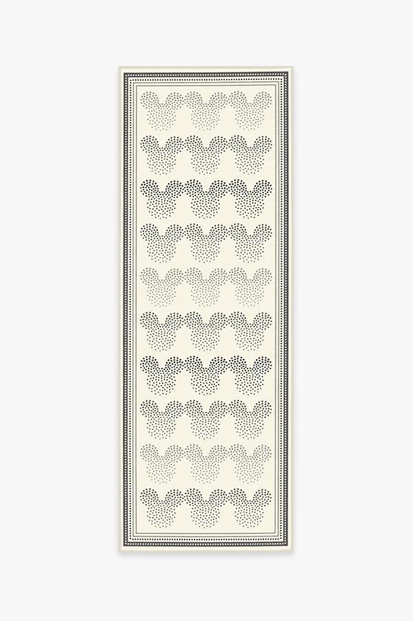 Mickey Ombre Black & White Rug 2.5'x7' | Stain-Resistant