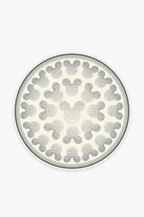 Mickey Ombre Black & White Rug 6' Round | Stain-Resistant