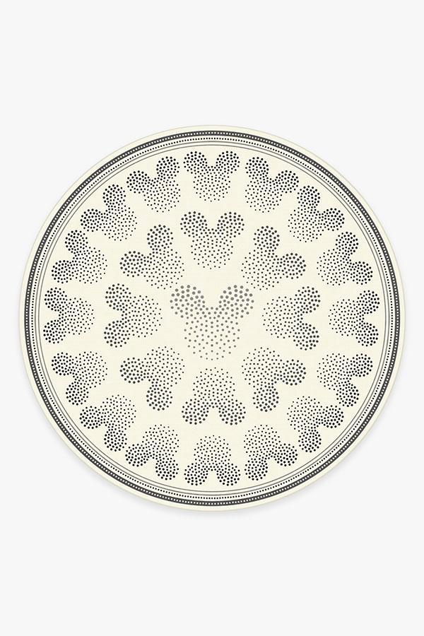 Mickey Ombre Black & White Rug 8' Round | Stain-Resistant