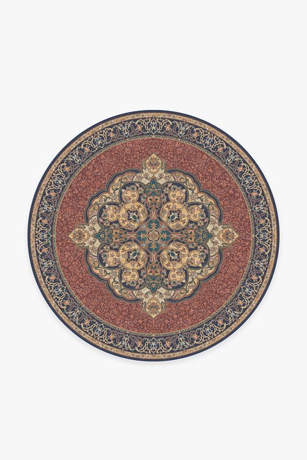Mickey Persian Burgundy Rug 6' Round | Stain-Resistant