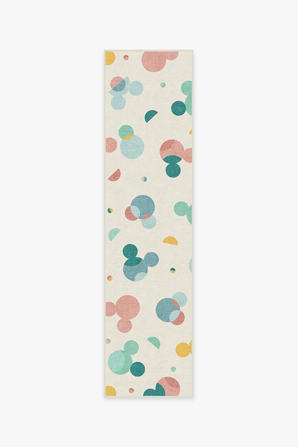 Mickey Polka Dots Multicolor Rug 2.5'x10' | Stain-Resistant