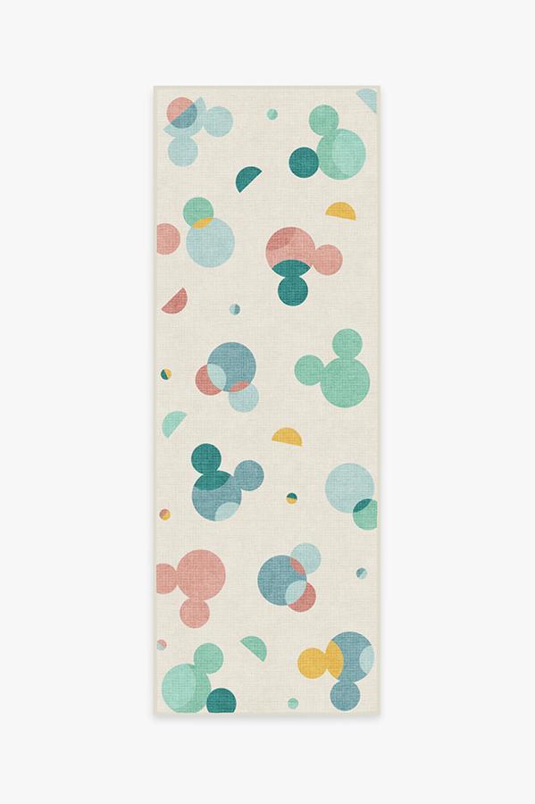 Mickey Polka Dots Multicolor Rug 2.5'x7' | Stain-Resistant