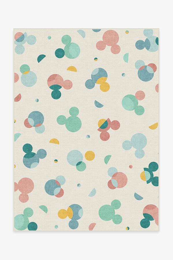 Mickey Polka Dots Multicolor Rug 5'x7' | Stain-Resistant