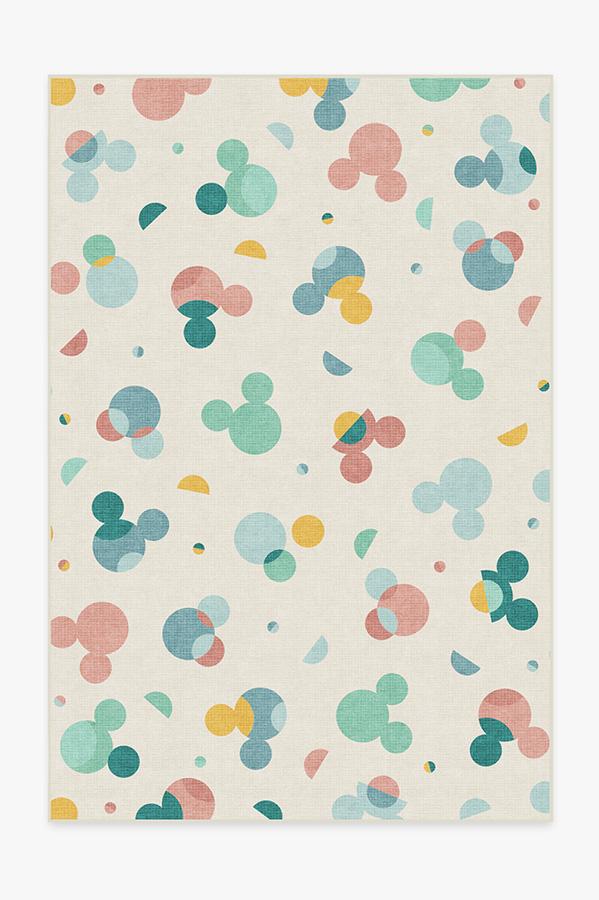 Mickey Polka Dots Multicolor Rug 6'x9' | Stain-Resistant