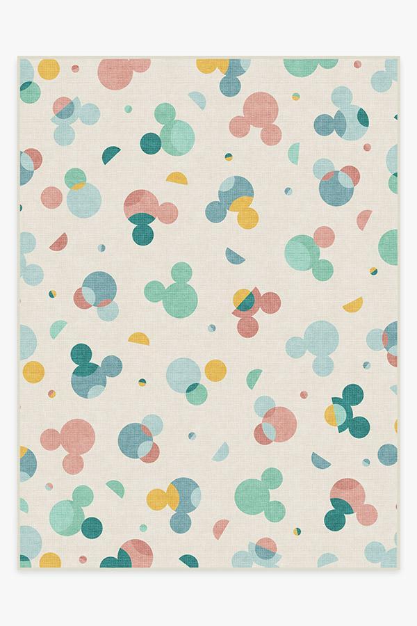 Mickey Polka Dots Multicolor Rug 9'x12' | Stain-Resistant