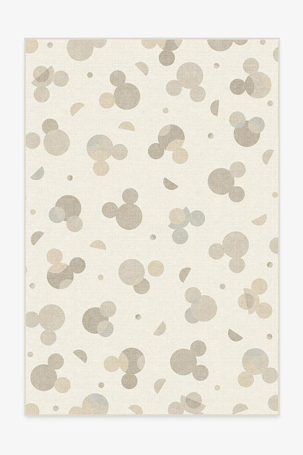 Mickey Polka Dots Natural Rug 6'x9' | Stain-Resistant