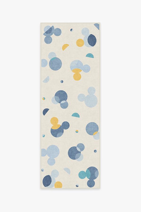 Mickey Polka Dots Slate Blue Rug 2.5'x7' | Stain-Resistant