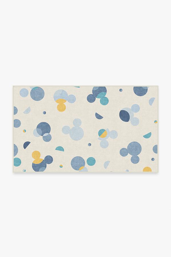 Mickey Polka Dots Slate Blue Rug 3'x5' | Stain-Resistant