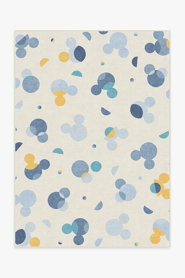 Mickey Polka Dots Slate Blue Rug 5'x7' | Stain-Resistant