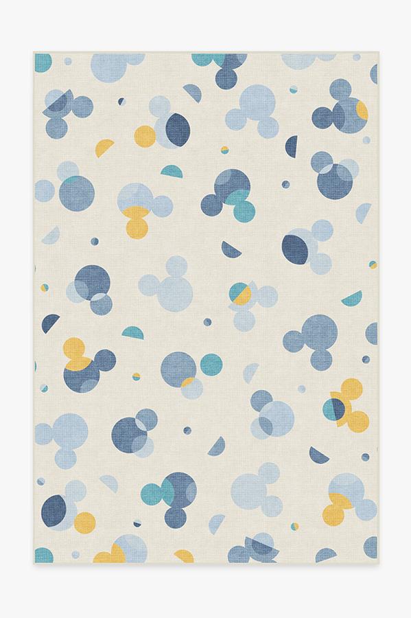 Mickey Polka Dots Slate Blue Rug 6'x9' | Stain-Resistant