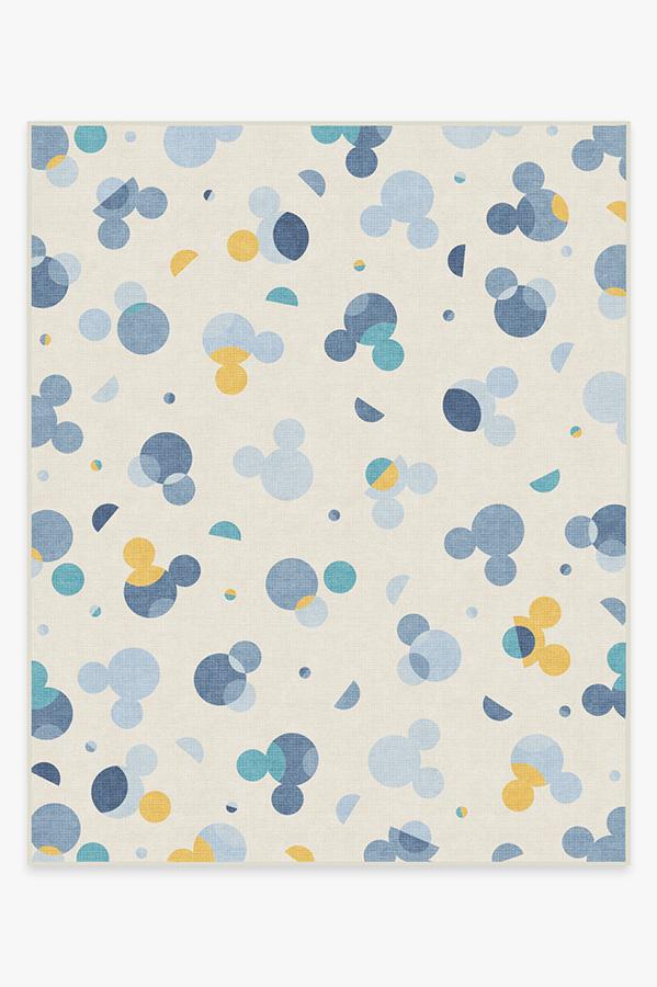 Mickey Polka Dots Slate Blue Rug 8'x10' | Stain-Resistant