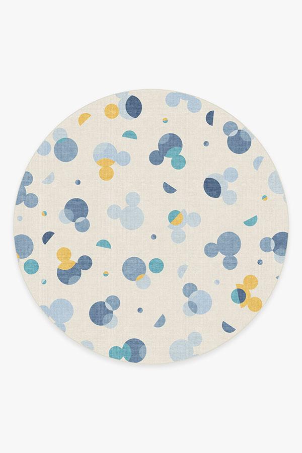 Mickey Polka Dots Slate Blue Rug 8' Round | Stain-Resistant