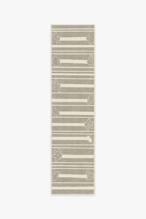 Mickey Stripes Stone Rug 2.5'x10' | Stain-Resistant