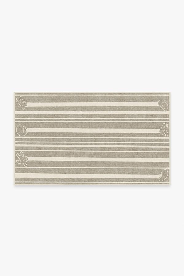 Mickey Stripes Stone Rug 3'x5' | Stain-Resistant