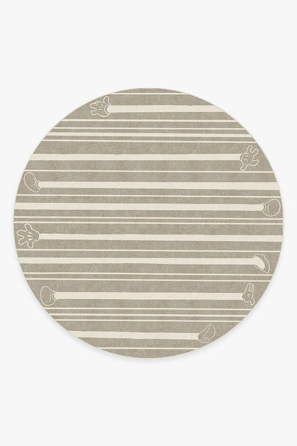 Mickey Stripes Stone Rug 8' Round | Stain-Resistant