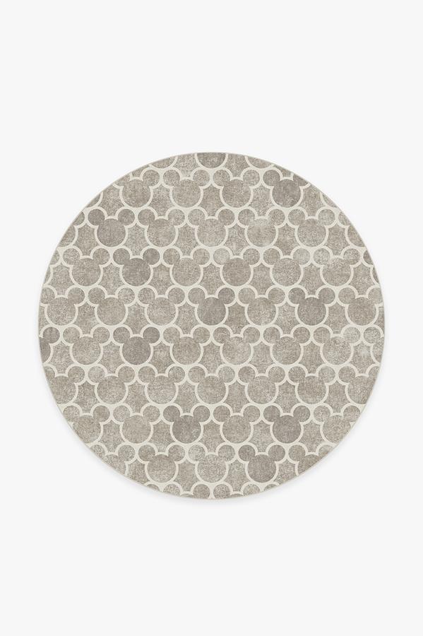 Mickey Trellis Ash Grey Rug 6' Round | Stain-Resistant