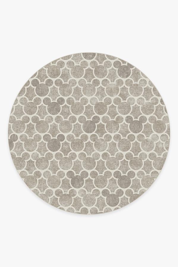 Mickey Trellis Ash Grey Rug 8' Round | Stain-Resistant