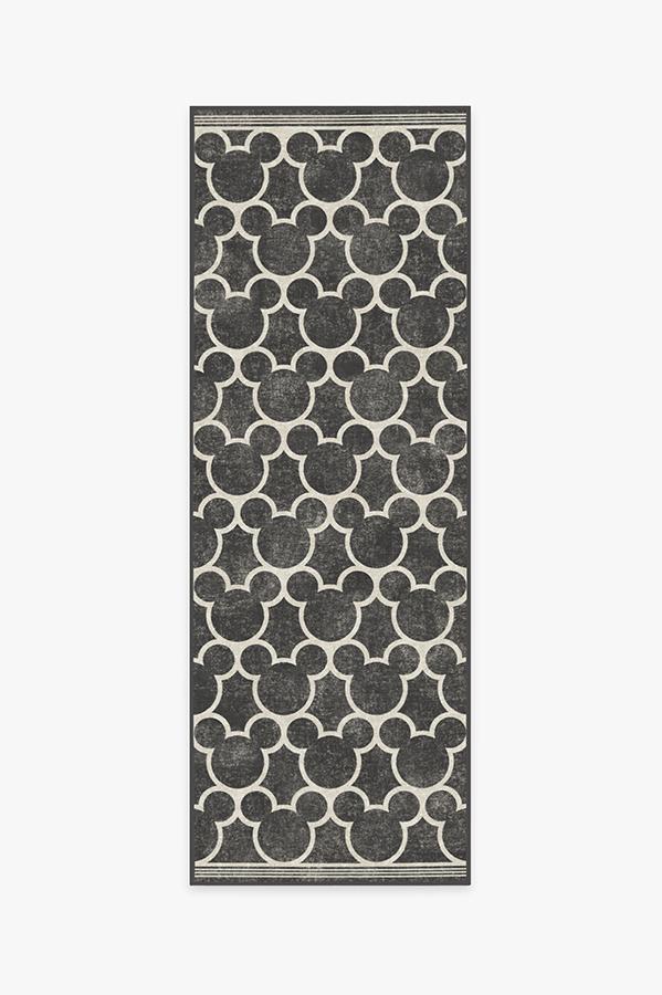 Mickey Trellis Black Rug 2.5'x7' | Stain-Resistant