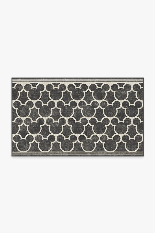 Mickey Trellis Black Rug 3'x5' | Stain-Resistant