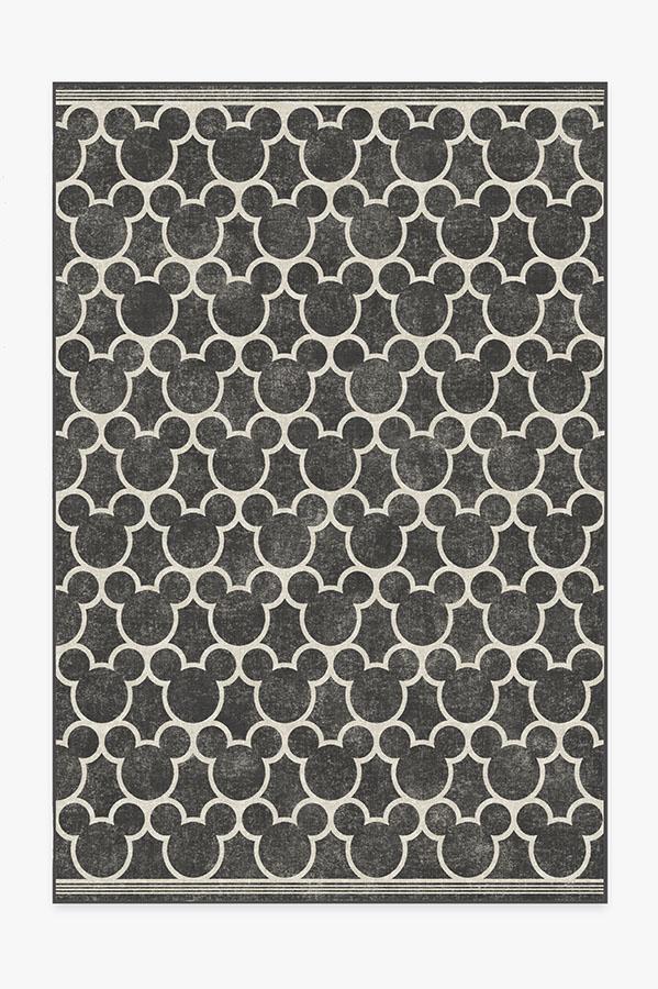 Mickey Trellis Black Rug 6'x9' | Stain-Resistant