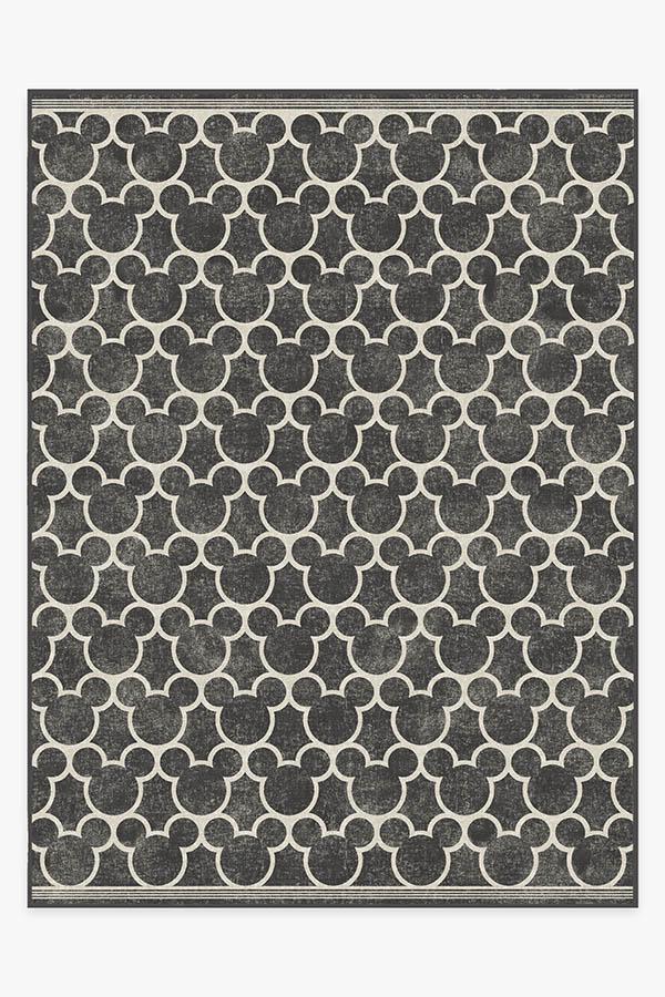 Mickey Trellis Black Rug 9'x12' | Stain-Resistant