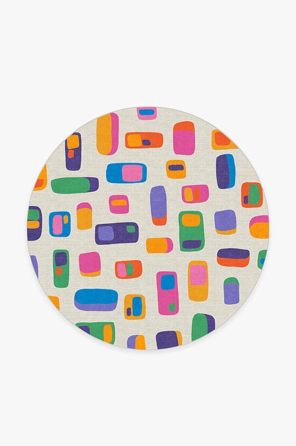 Mimmo Multicolor Rug 6' Round | Stain-Resistant
