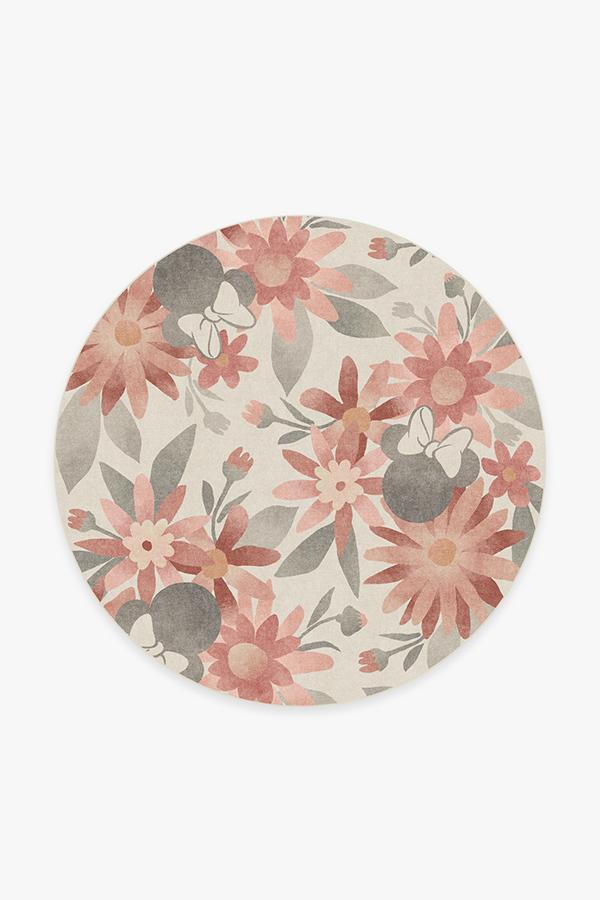 Minnie Floral Rosewood Rug 6' Round | Stain-Resistant