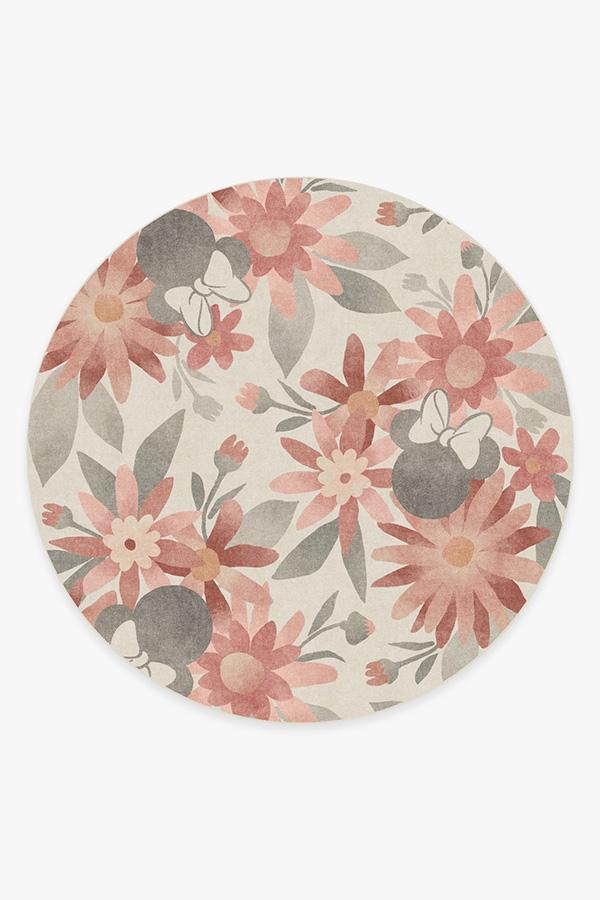 Minnie Floral Rosewood Rug 8' Round | Stain-Resistant
