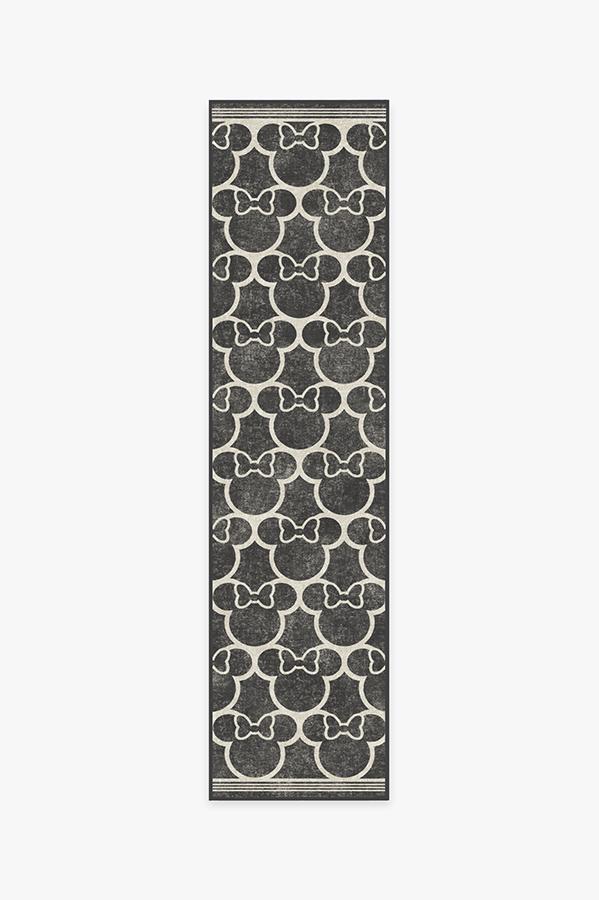 Minnie Trellis Black Rug 2.5'x10' | Stain-Resistant