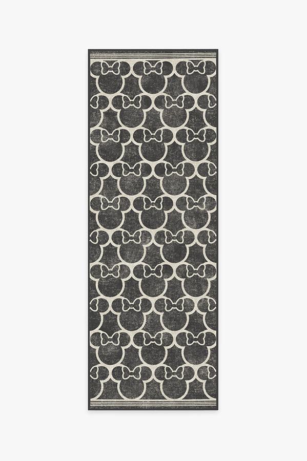 Minnie Trellis Black Rug 2.5'x7' | Stain-Resistant