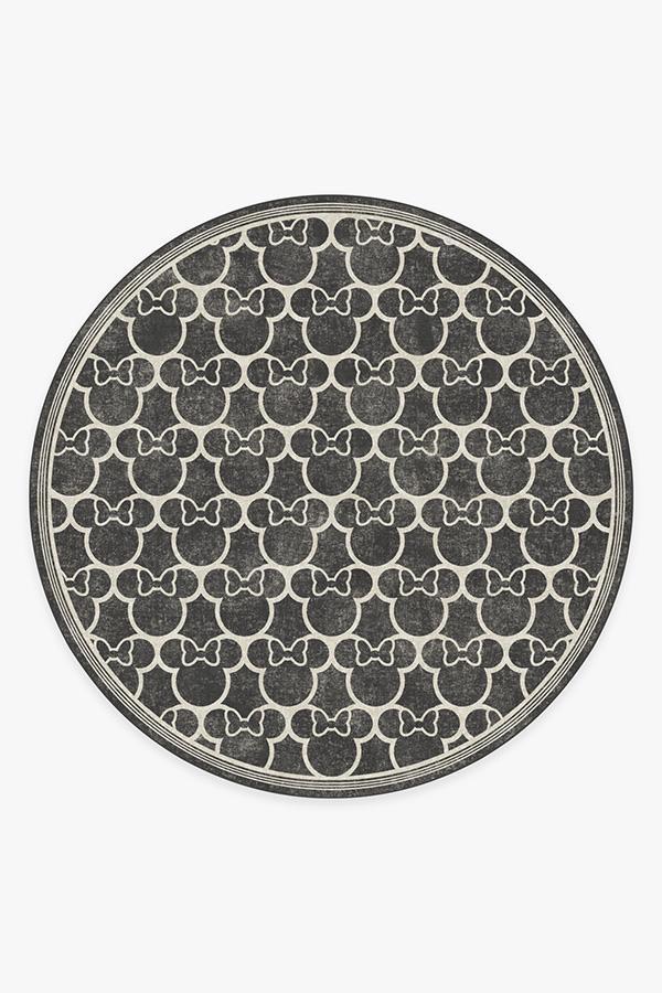 Minnie Trellis Black Rug 8' Round | Stain-Resistant
