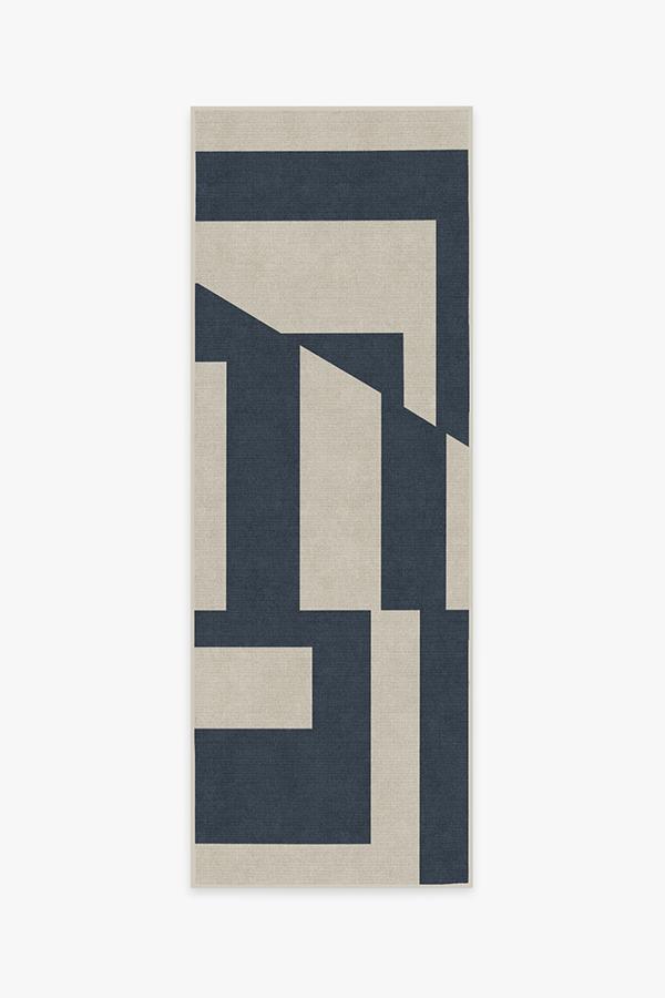 Moden Blue Rug 2.5'x7' | Stain-Resistant