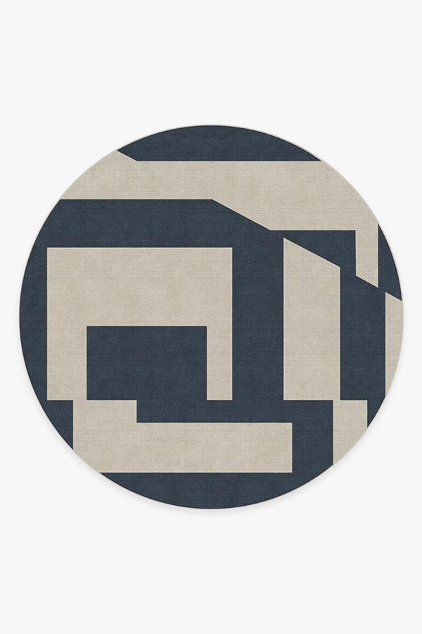 Moden Blue Rug 8' Round | Stain-Resistant