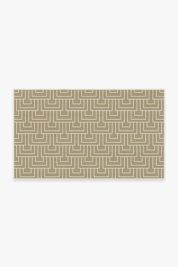 Modern Deco Gold Rug 3'x5' | Stain-Resistant