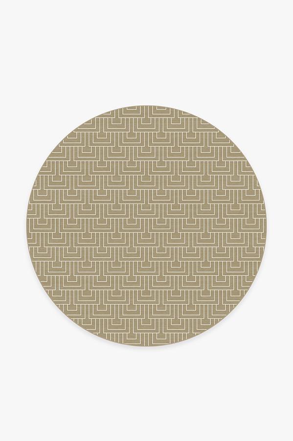 Modern Deco Gold Rug 6' Round | Stain-Resistant