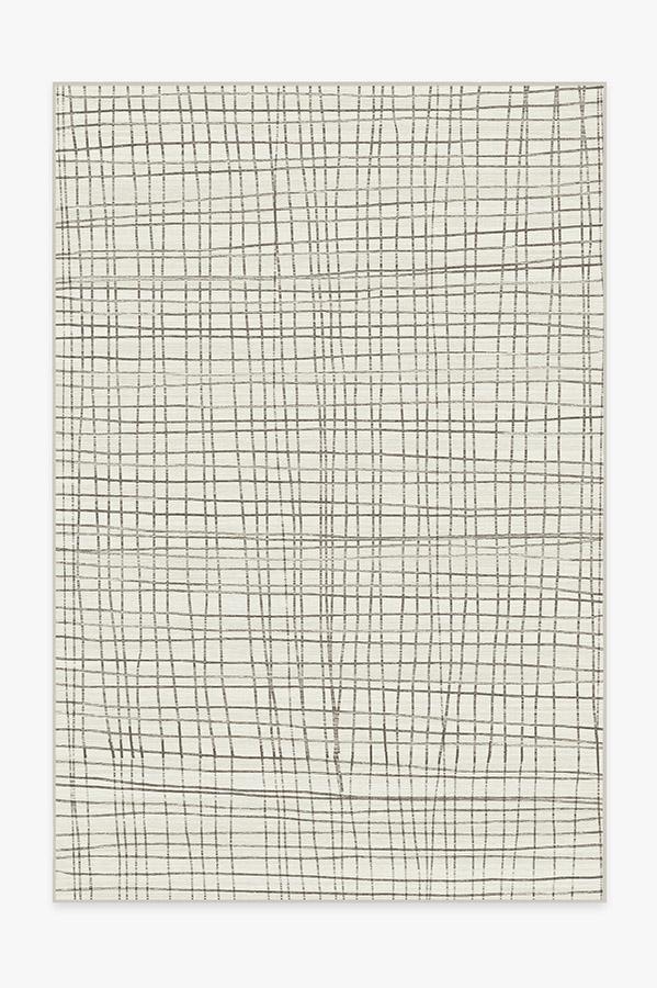 Modern Grid Creme Rug 6'x9' | Stain-Resistant