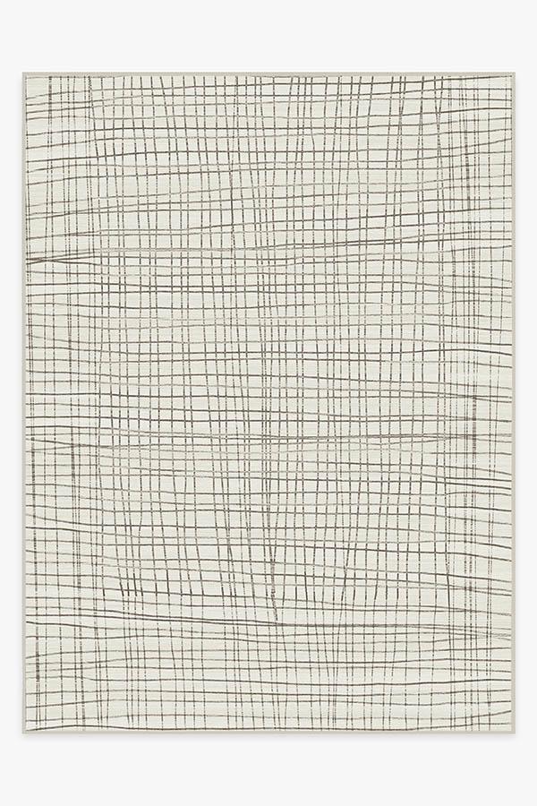 Modern Grid Creme Rug 9'x12' | Stain-Resistant